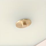 Vintage Metal Glass Gold Flush Mount Ceiling Light Image - 14