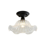 Vintage Mini Barn Textured Glass Semi-Flush Mount Light Image - 13