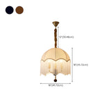 Vintage Rounded Dome Fabric Pendant Chandelier #size