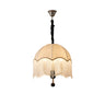 Vintage Rounded Dome Fabric Pendant Chandelier Image - 8