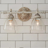 Vintage Rustic Clear Glass Vanity Light Fixture Image - 4