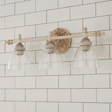 Vintage Rustic Clear Glass Vanity Light Fixture Image - 6