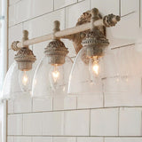 Vintage Rustic Clear Glass Vanity Light Fixture Image - 7