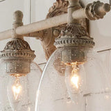 Vintage Rustic Clear Glass Vanity Light Fixture Image - 9