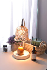 Vintage Simple Glass Dome Flower Bedside Table Lamp Image - 14