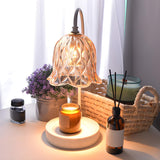 Vintage Simple Glass Dome Flower Bedside Table Lamp Image - 4