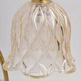 Vintage Simple Glass Dome Flower Bedside Table Lamp Image - 9