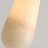 Vintage Teardrop Brass Alabaster Living Room Pendant Light Image - 11