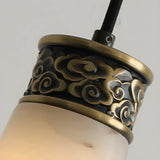 Vintage Teardrop Brass Alabaster Living Room Pendant Light Image - 12