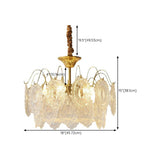 Vintage Tiered Gold Clear Glass Pendant Chandelier #size