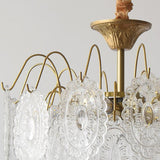 Vintage Tiered Gold Clear Glass Pendant Chandelier Image - 7