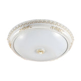 Vintage White Glass Bowl LED Flush Mount Ceiling Light Image - 3