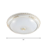 Vintage White Glass Bowl LED Flush Mount Ceiling Light #size