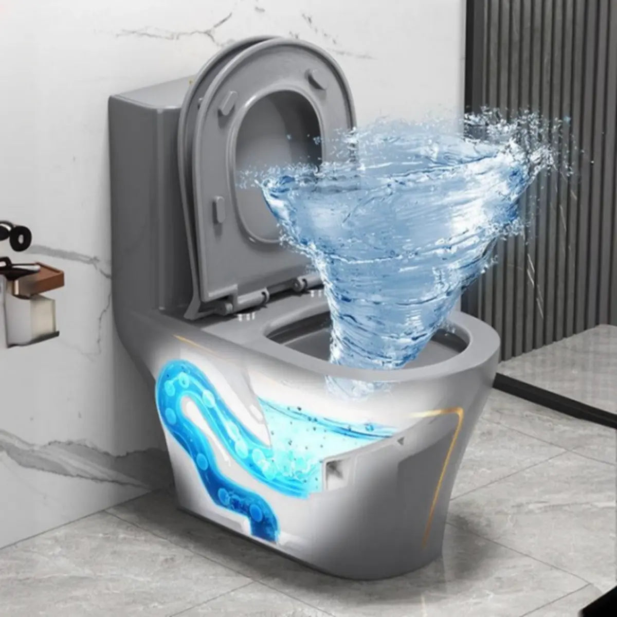 Vortex One-Piece Super Vortex Siphon Flush Ceramic Toilet Image - 9