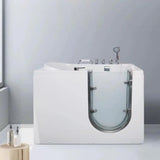 Walk-in Rectangle Acrylic White Compact Soaking Bathtub Image - 1