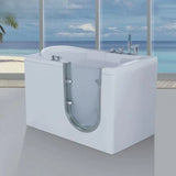 Walk-in Rectangle Acrylic White Compact Soaking Bathtub Image - 9