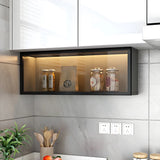 Wall-Mount Kitchen Glass Storage China Cabinets White Image - 3