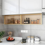 Wall-Mount Kitchen Glass Storage China Cabinets White Image - 4