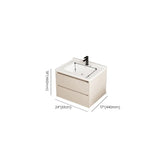 Wall Mounted Cream Sink Wood Bathroom Vanity Cabinet #size