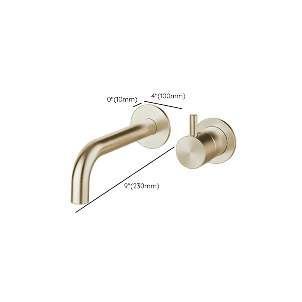 Wall-Mounted Curved Copper Nickel Aerator Included Faucet Image - 11