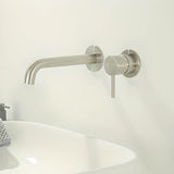 Wall Mounted Curved Nickel Faucet with Copper Valve Image - 3