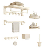 Wall-Mounted Metal White Shelf Bathroom Hardware Set Image - 10