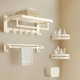 Wall-Mounted Metal White Shelf Bathroom Hardware Set Image - 18