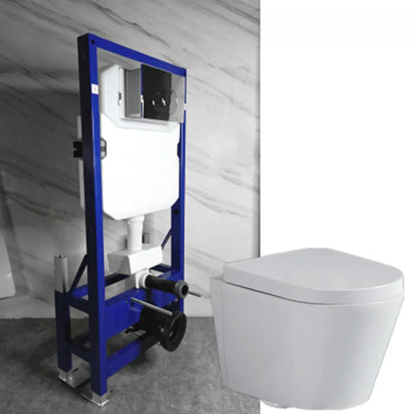 Wall Mounted Square Ceramic White Gravity Two-Piece Toilet Image - 1