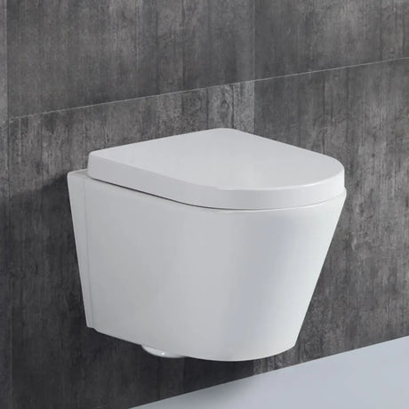 Wall Mounted Square Ceramic White Gravity Two-Piece Toilet Image - 2