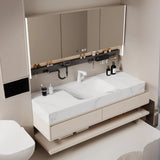 Wall Mounted Stone Bathroom Vanity with Storage Cabinet Image - 1