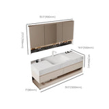 Wall Mounted Stone Bathroom Vanity with Storage Cabinet Image - 23