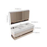 Wall Mounted Stone Bathroom Vanity with Storage Cabinet Image - 32