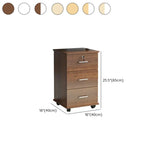 Walnut 3 Drawers Lockable Sliding Wood Filing Cabinet #size