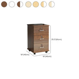 Walnut 3 Drawers Lockable Sliding Wood Filing Cabinet Image - 23