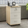 Walnut 3 Drawers Lockable Sliding Wood Filing Cabinet Image - 5