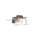 Walnut Executive Dual Workspace Desk Set with Cabinets Image - 18