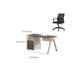 Walnut Executive Dual Workspace Desk Set with Cabinets Image - 23