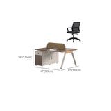 Walnut Executive Dual Workspace Desk Set with Cabinets Image - 24