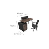 Walnut Finish Rectangular Wood Storage Office Furniture Set Image - 20