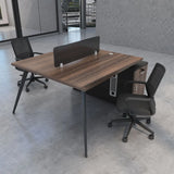 Walnut Finish Rectangular Wood Storage Office Furniture Set Image - 7