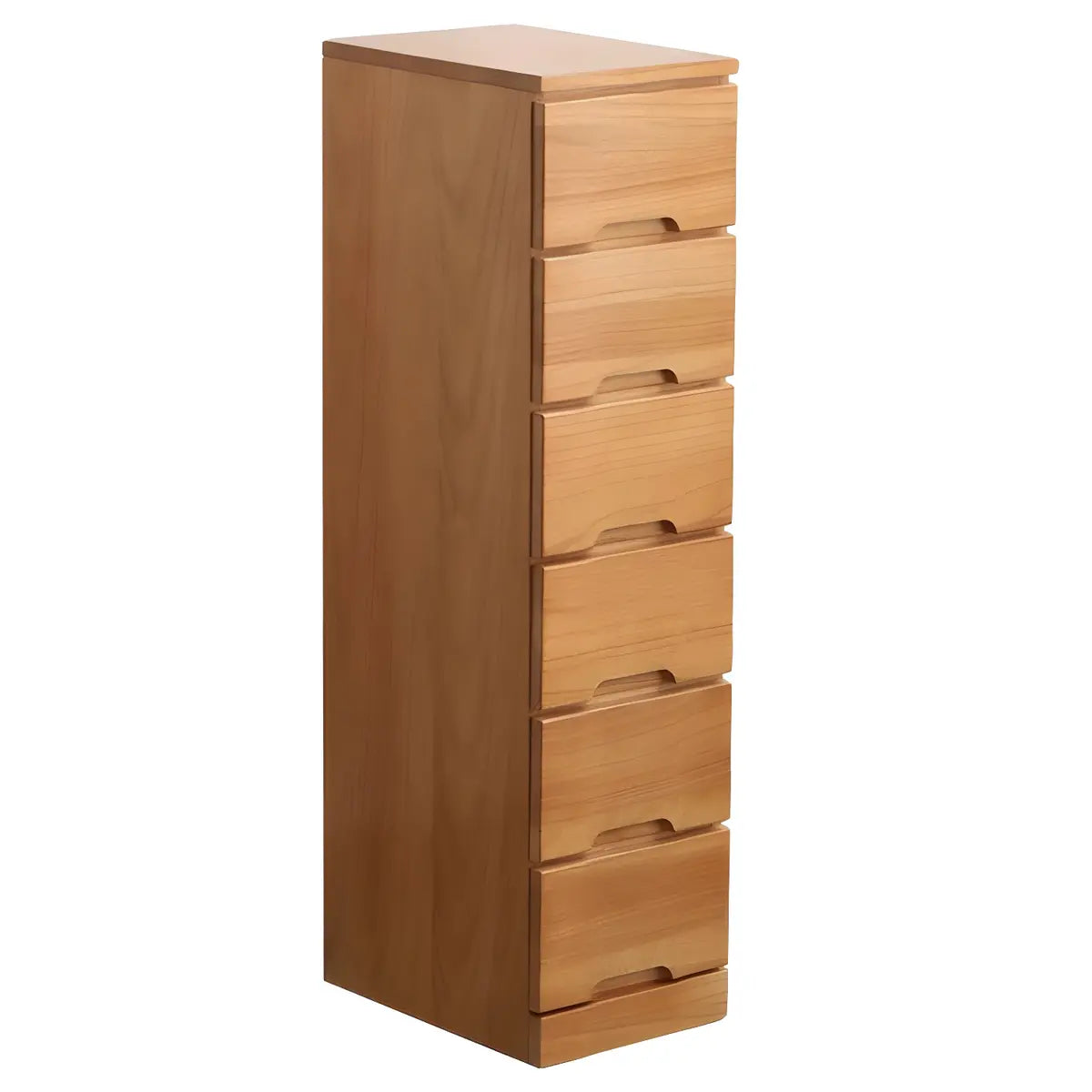 Walnut Finish Solid Wood Step Design Chest with Drawers Image - 15