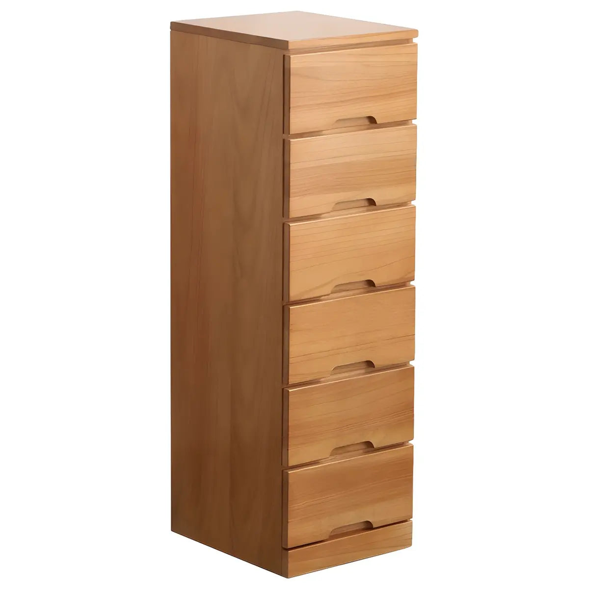 Walnut Finish Solid Wood Step Design Chest with Drawers Image - 19