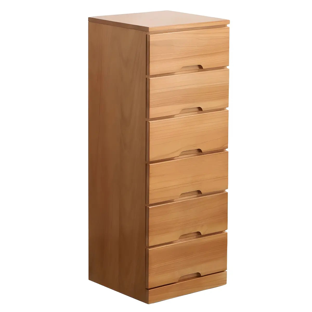 Walnut Finish Solid Wood Step Design Chest with Drawers Image - 21