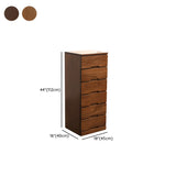 Walnut Finish Solid Wood Step Design Chest with Drawers #size