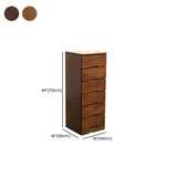 Walnut Finish Solid Wood Step Design Chest with Drawers Image - 23