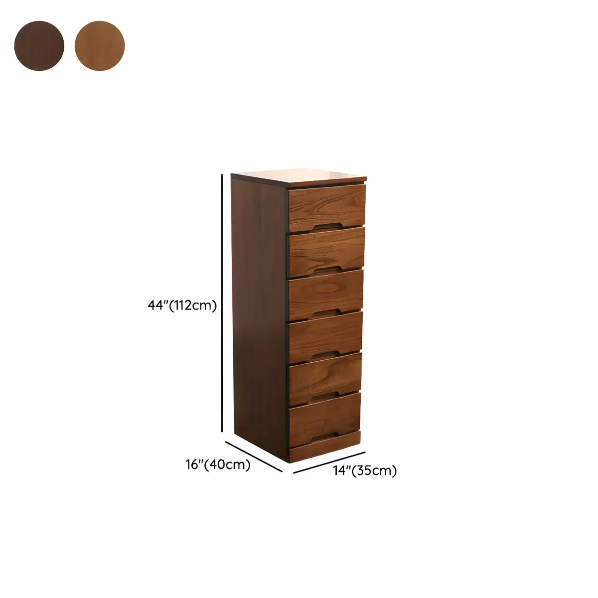 Walnut Finish Solid Wood Step Design Chest with Drawers Image - 24