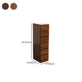 Walnut Finish Solid Wood Step Design Chest with Drawers Image - 25