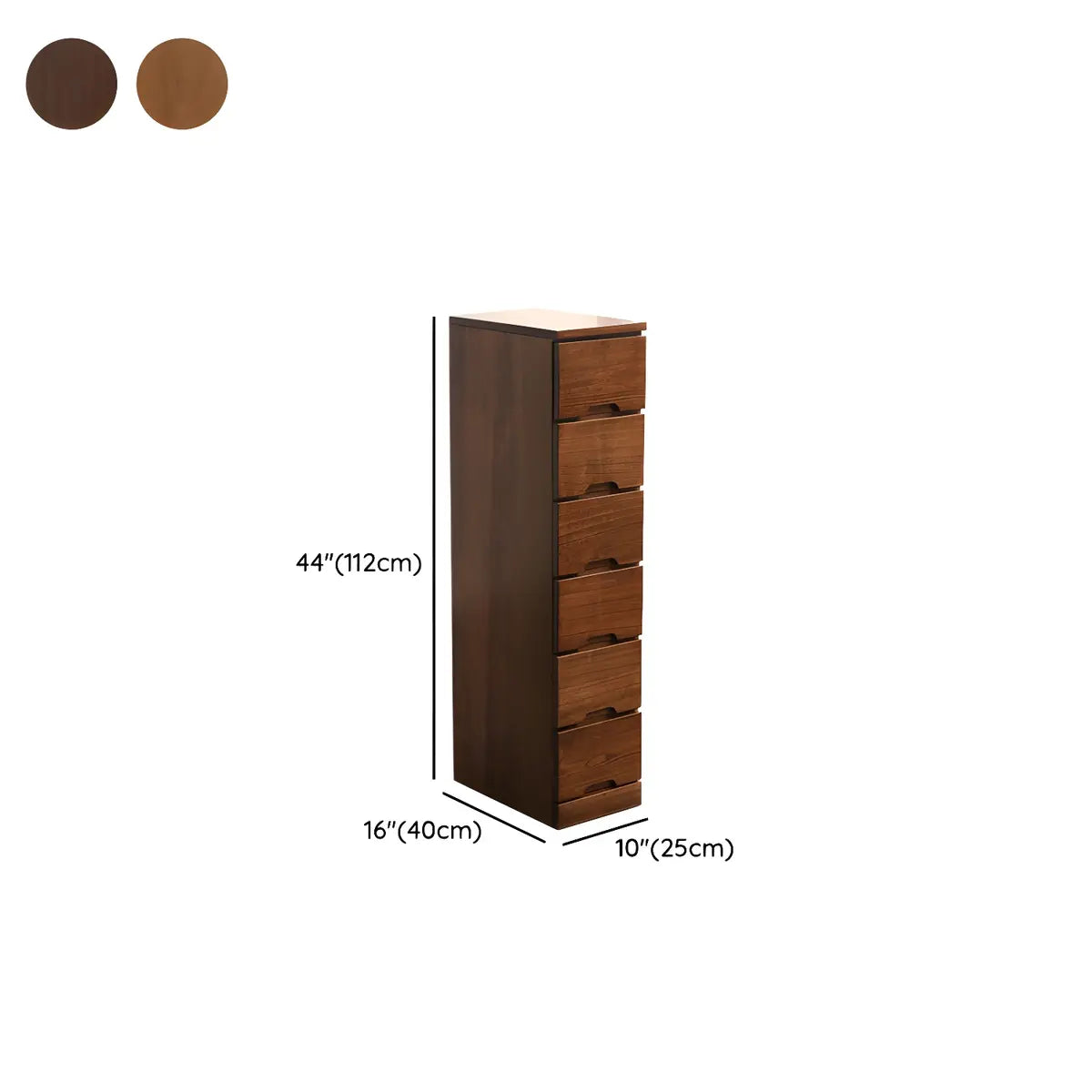 Walnut Finish Solid Wood Step Design Chest with Drawers Image - 26