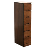 Walnut Finish Solid Wood Step Design Chest with Drawers Image - 3