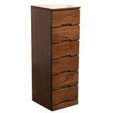 Walnut Finish Solid Wood Step Design Chest with Drawers Image - 7